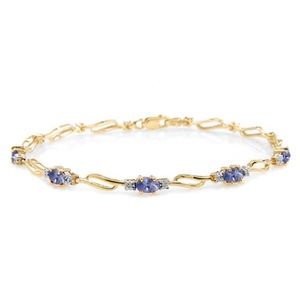 GOLD TENNIS BRACELET WITH TANZANITE & DIAMONDS